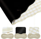 L-SPOUTTO Beige Checkered Mouse Pad Set,Cottagecore Scalloped Desk Mat Set - Image 4