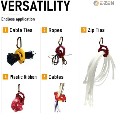 One Touch Cable Tie Holder/Zip Tie Organizer (Red) - Image 5