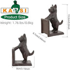 Horse Decorative Bookend Vintage Cast Iron Decor Heavy Book Ends Door Stop Unique Horse Head Statues Home Decor, Ideal for Reading Room Living Library Office Shelf Desk Decor (Terrier) - Image 2