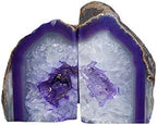 JIC Gem Dyed Purple Agate Geode Bookends Crystal Book Hold for Shelves - Image 4
