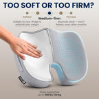 5 STARS UNITED Seat Cushion - Memory Foam Chair Cushion for Tailbone Pain Relief - Ergonomic Support for Coccyx, Sciatica & Butt - Office, Desk & Gaming Chair, Car Seat, Wheelchair, Airplane, L Gray - Image 6