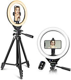 UBeesize 10.2" Ring Light with Overhead Phone Mount, LED Selfie Light with Stand and Phone Holder, Desk Light for iPhone, Desk Tripod for Video Recording, YouTube, TikTok, Live Stream, Cooking, Vlog by UBeesize