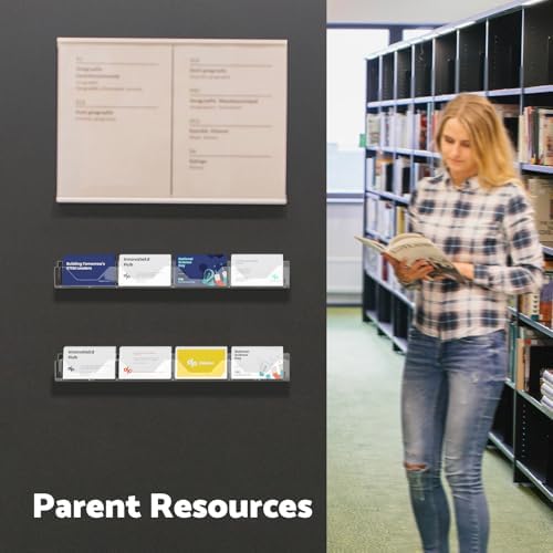 HIIMIEI Business Card Holder for Wall: Acrylic Gift Card Holder Wall Mount, 4 Pack Clear Hanging Rack Card Holder Display, Horizontal Multiple Business Card Holder Organizer for Office (16 Slots) - Image 5