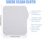 200 Pcs Suede Glasses Cleaning Cloths, 6.9x5.7 Inch Lens Cleaning Cloth for Glasses, Screens, Phones, Cameras, Reusable and Washable Grey - Image 2