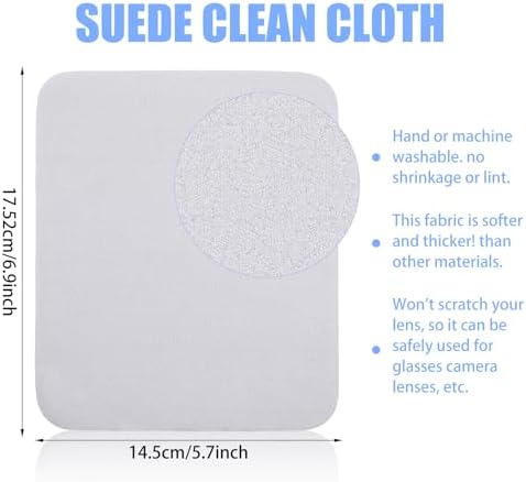 200 Pcs Suede Glasses Cleaning Cloths, 6.9x5.7 Inch Lens Cleaning Cloth for Glasses, Screens, Phones, Cameras, Reusable and Washable Grey - Image 2