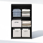 Furinno Reed Closet Organizers and Storage, 3-Tier Closet Organizer, Open Shelf Closet Storage, for Wardrobe, Bedroom, Living Room, Blackwood - Image 5
