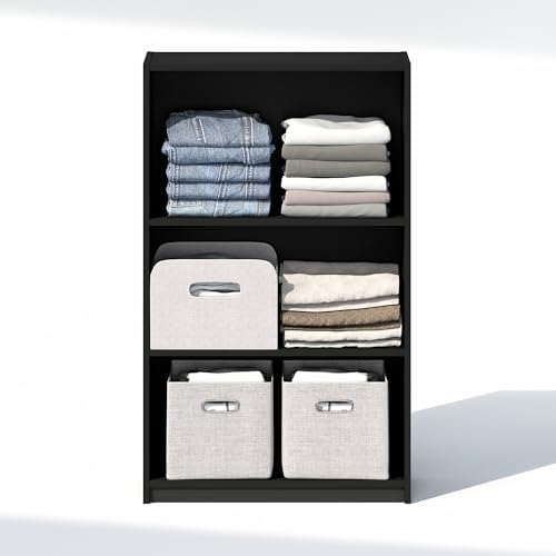 Furinno Reed Closet Organizers and Storage, 3-Tier Closet Organizer, Open Shelf Closet Storage, for Wardrobe, Bedroom, Living Room, Blackwood - Image 5