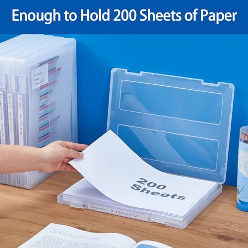 6 Pack A4 Paper Storage Box, 8.5 x 11 Project Case for US letter, Thick Scrapbook Storage Box Craft Storage Box Art Supplies Storage and Organization, Board Game Storage and Organizers - Image 6