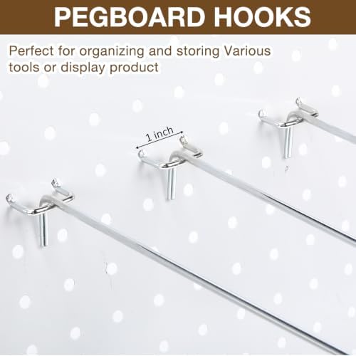 Funrous 100 Pack Hooks for Pegboard Stainless Steel Garage, 12 Inch - Image 4