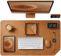 LL LEATHER LOVERS Leather Desk Mat, 20" x 34" Tan, Desk Mouse Pads on Top of Desks, Non Slip Top Grain Leather Desk Blotter, Laptop Desk Mat, Desk Writing Pad for Office and Home by LLLEATHERLOVERS