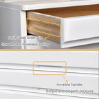 Solid Wood Drawer-type Multi-layer Desktop Storage Box, Thickened Storage Drawer Organizer, Invisible Handle Cabinets, Suitable for Office Area/study/home(White,31cm/12.2in) - Image 6