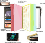 Ospelelf Clipboard with Storage for Men Women, Leather Padfolio Portfolio Organizer 5 Folders with 10 Pockets, Spiral Clipboard Folio with Notepad for Letter Size, Elastic Closure and Pen Loop Black - Image 3