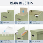 File Organizer Box with 15 Hanging File Folders, Lift-Off Lid - Image 3