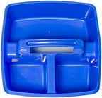 Storex 3-Compartment Small Caddy – Multipurpose Classroom Organizer with Handle, Blue, 5-Pack (00947E06C) - Image 6