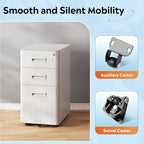 DEVAISE 3 Drawer File Cabinet on Wheels, Fully Assembled Except Casters - Image 5