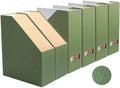 Magazine Holder - File Holder and Desk Organizer, Cardboard Book Organizer and Storage Box for Documents, Magazine Holder Rack for Office, Home and Classroom (Leaf Green, 6-Pack) by LifeSto