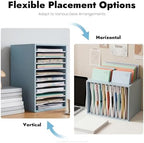 Vertical Desktop Sorter,11 Slots Mail File Organizer for Office (blue) - Image 4