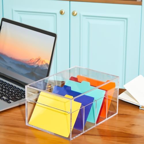 Mooliwe Index Card Holder Acrylic Organizer 50 Dividers, 5 x 8 Inch - Image 5
