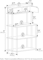 Furinno Turn-N-Tube Printer Stand with Storage, 5-Tier Large Printer Stand, Printer Table with Top Cabinet, for CPU, Office Supplies, Dark Americano - Image 3