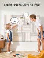 Kuchoow Felt Bulletin Board Tiles Self Adhesive Pin Cork Board Alternative for Wall, Large Panels 48"×36" 12 Pack Beige Corkboard Memo Vision Display Photo Organizer for Office Home Classroom - Image 4