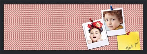 PinPix 36x12 inch Cork Bulletin Board. This Decorative Framed Pin Board Comes with Diamond Pattern in Pink and Beige Design and Satin Black. Ideal for Home, Office Decor or School (PinPix-290) by PinPixBulletinBoards