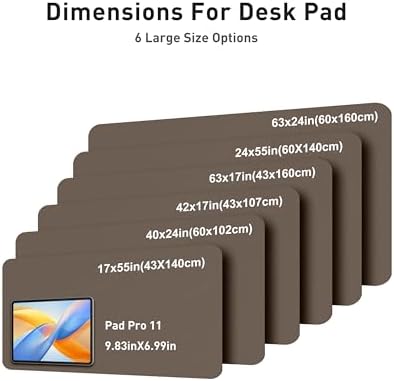 Aothia Faux Leather Desk Mat - Large Mouse Pad, Non-Slip PU Leather Blotter, Waterproof Writing Surface for Office and Home (Coffee, 63" x 24") - Image 5