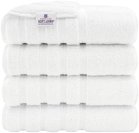 American Soft Linen 100% Cotton Luxury Turkish Towels, 4 PC Bath Towel Set by AmericanSoftLinen