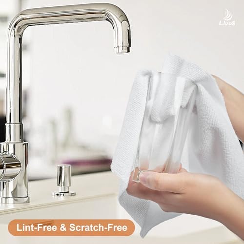 LIVOS Microfiber Cleaning Cloth Roll - 80 Pack, Reusable Paper Towels, White Tear Away, Microfiber Towels for Car, Super Absorbent Lint Free Cleaning Rags for House, Kitchen,Window- 11.5"x11.5" - Image 5