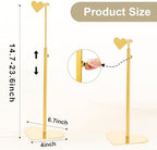 Purse Display Stand, 2 Pack Heart-shape Display Rack Stainless Steel Handbag Purse Holder Gold Hanging Hook Stands Adjustable Height Table Ornament Jewelry Towers for Home Store Boutique Counter - Image 2