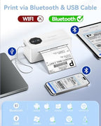 TATTMUSE Bluetooth Thermal Shipping Label Wireless 4x6 Label Printer - Image 2