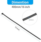 XINGO 16 Inch White Large Zip Ties Heavy Duty 500 Pack, 200 LBS Ultra Strong Plastic Wire Ties, Large Cable Ties Extra Long Tie Wraps, Indoor and Outdoor UV Resistant - Image 2