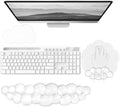 Gel Cloud Wrist Rest for Keyboard and Mouse Clear Mouse Pad with Wrist Rest 3PCS Ergonomic Cool Keyboard Wrist Pad Cute Acrylic Coaster Non-Slip Cute Transparent Mouse Wrist Pad for Computer Keyboard by WFCYGL