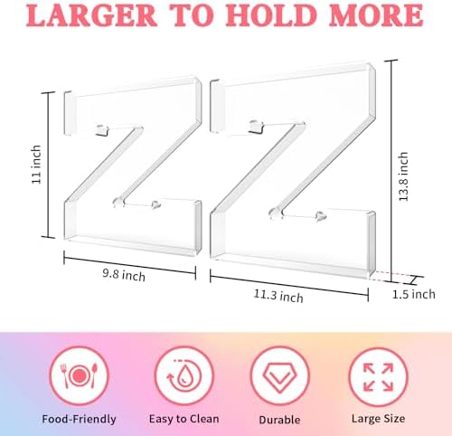 13.8" Acrylic Letter Charcuterie Tray,Fillable Alphabet Box (Letter Z) - Image 2