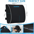 SweetSlubr Lumbar Support Pillow for Office Chair, Back Support(Black,XL) - Image 3