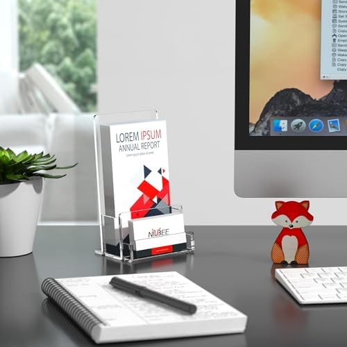 NIUBEE 6 Packs Acrylic Brochure Holder 4‘’, Pamphlet Flyer Display Stand - Image 6