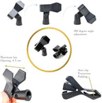 2 Pcs Mic Stand with Mic Clip Desktop, Adjustable Table Microphone Stand, 5/8” to 3/8” Metal Adapter, Heavy Weighted Base, for Blue Yeti Snowball Spark Fifine K669 AT2020 Shure SM58 SM57 - Image 6