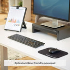Fellowes Mouse Mat with Non-Slip Rubber Base - Mouse Pad with Antibacterial Protection - Suitable for Both Optical and Laser Mice - 199 x 232 x 2mm - Black - Image 4