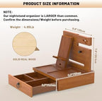 Wood Phone Docking Station, Nightstand Organizer with Drawer - Image 3