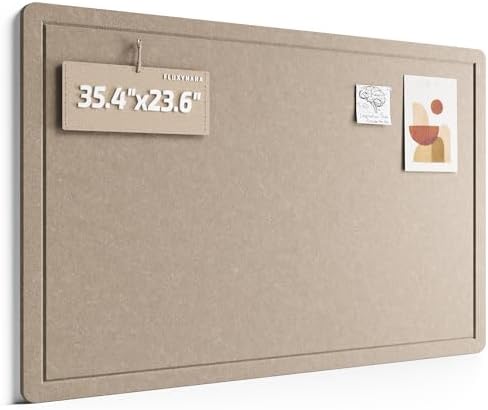 Fluxynara 35.4" x 23.6" Bulletin Board, Taupe by FLUXYNARA