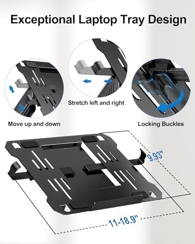 Laptop Wall Mount, 2-in-1 Monitor with Vented Tray Hold Max 22bls - Image 6