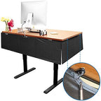 Mount-It! Under Desk Privacy Panel for Sit Stand Workstations [41 Inches Wide], with Cable Management and Organizer Pockets, Modesty Desk Skirt for Home and Office (Black) - Image 4