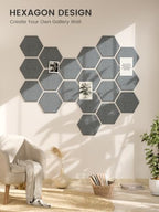 Fluxynara 8-Pack Hexagon Felt Bulletin Board Tiles, Slate Gray - Image 7