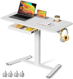 40"×24" Mobile Standing Desk with Drawer, Cup Holder & Hooks by JYLHJOYSEEKER