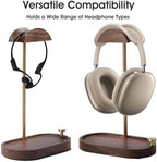 Walnut Headphone Stand Wood, Wooden Headset Stand Holder for Desk - Image 4