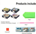 4PCS Diamond Art Painting Notecard Box- Sticky Note Box with Total 640 (160 Pages Each) Sheets of Paper, Gem Art Sticky Note Holder,Memo Pad for Office Desk(Flower Basket) - Image 2