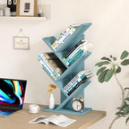 SHEEPAM Small Tree Book Shelf,5 Tier Bookshelf, Wood Desktop Bookcase - Image 4