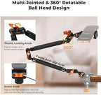 K&F CONCEPT 22" Magic Arm, Overhead Desk Camera Arm Mount, Long Articulating Friction Boom Arm for Phone, Action Camera, LED Light, Microphone - Image 4