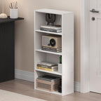 Furinno Basic Book Shelf, 4-Tier Bookcase with Open Shelf, Bookshelf, Cube Storage Organizer, 7 x 17 x 35, for Living Room, Bedroom, Home Office, White - Image 2