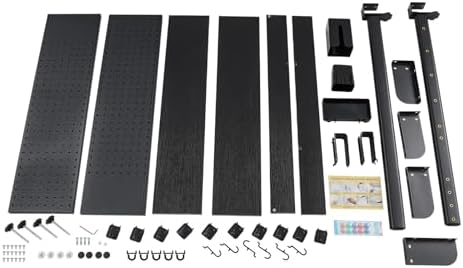 Desktop Bookshelf Clip-on Desk Shelf with Spacious Pegboard, Multipurpose Clamp On Desk Organizer Desktop Organizer Desk Pegboard for Office Home Gaming (Black) - Image 5