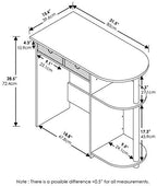 Furinno Go Green Desk, 31.5" Wide Gaming Desk with 2 Side Shelves and Storage Bins, Computer Desk, Office Desk for Home Office, Study Room, Dorm, Bedroom, Americano - Image 3